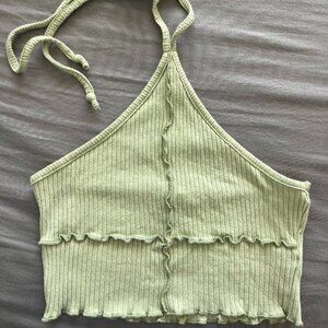 Green Cropped Halter